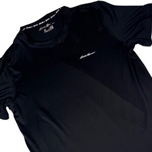 Eddie Bauer Motion T Shirt Mens M Black FreeDry Performance Short Sleeve Stretch